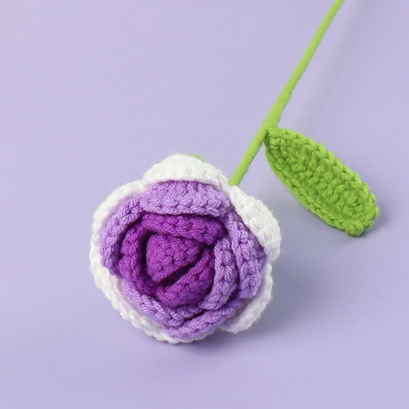 Fertige Strick- und Häkelrosen, künstliche Blumen für Hochzeit, Braut, Valentinstag, Geburtstag, Party, Heimdekoration – Detail 11