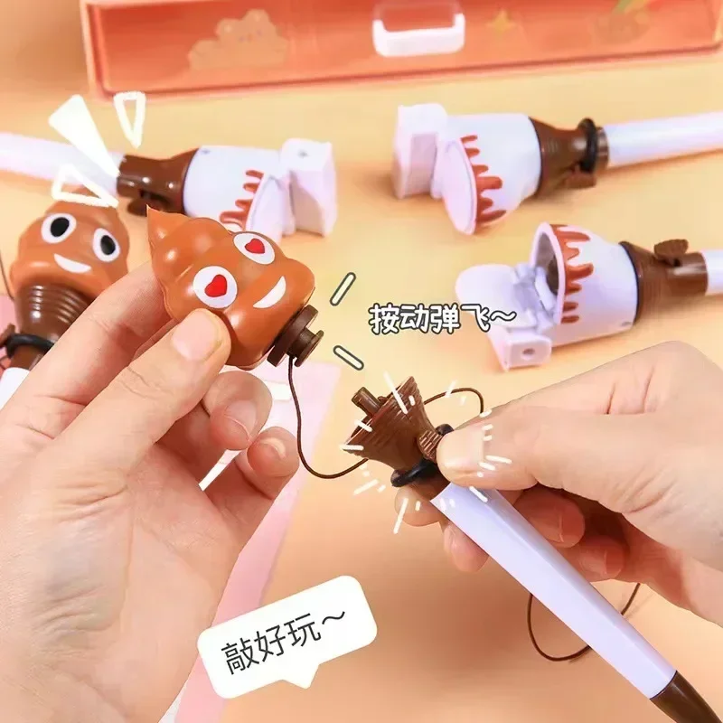 Imagem -03 - Cute Cartoon Stress Relief Caneta Esferográfica wc Poo Merda Bounce Fun Pen Material Escolar Brinquedo do Presente das Crianças Criativo 1pc