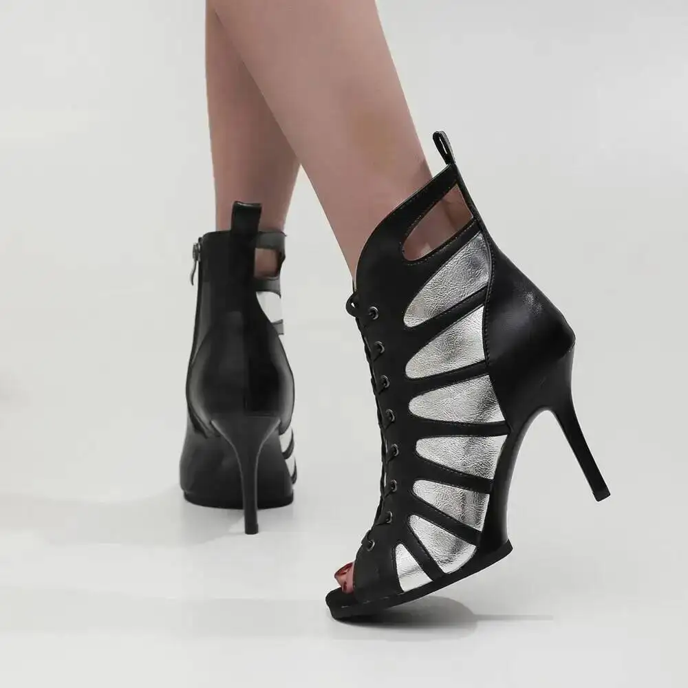 Black High Women Heels Trend Stilettos Jazz Dance Woman Shoes Latin Dancing Street Sexy Stilettos Booties Plus Size
