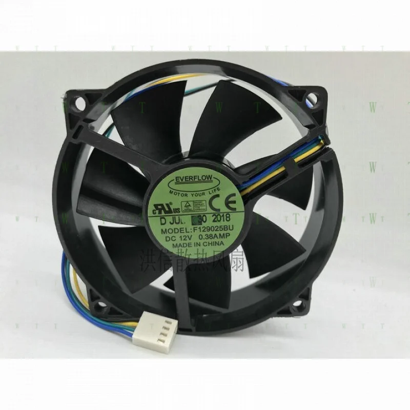 

H 1 pcs EVERFLOW 9cm F129025BU DC12V 0.38A 4-wire PWM circular cooling fan