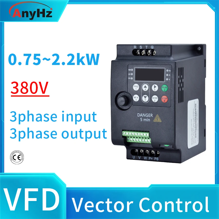 

220V 380V 0.75KW 1.5KW 2.2KW 4KW 5.5KW Phase 3 Phase Frequency Converter / Adjustable Speed Drive / Frequency Inverter / VFD