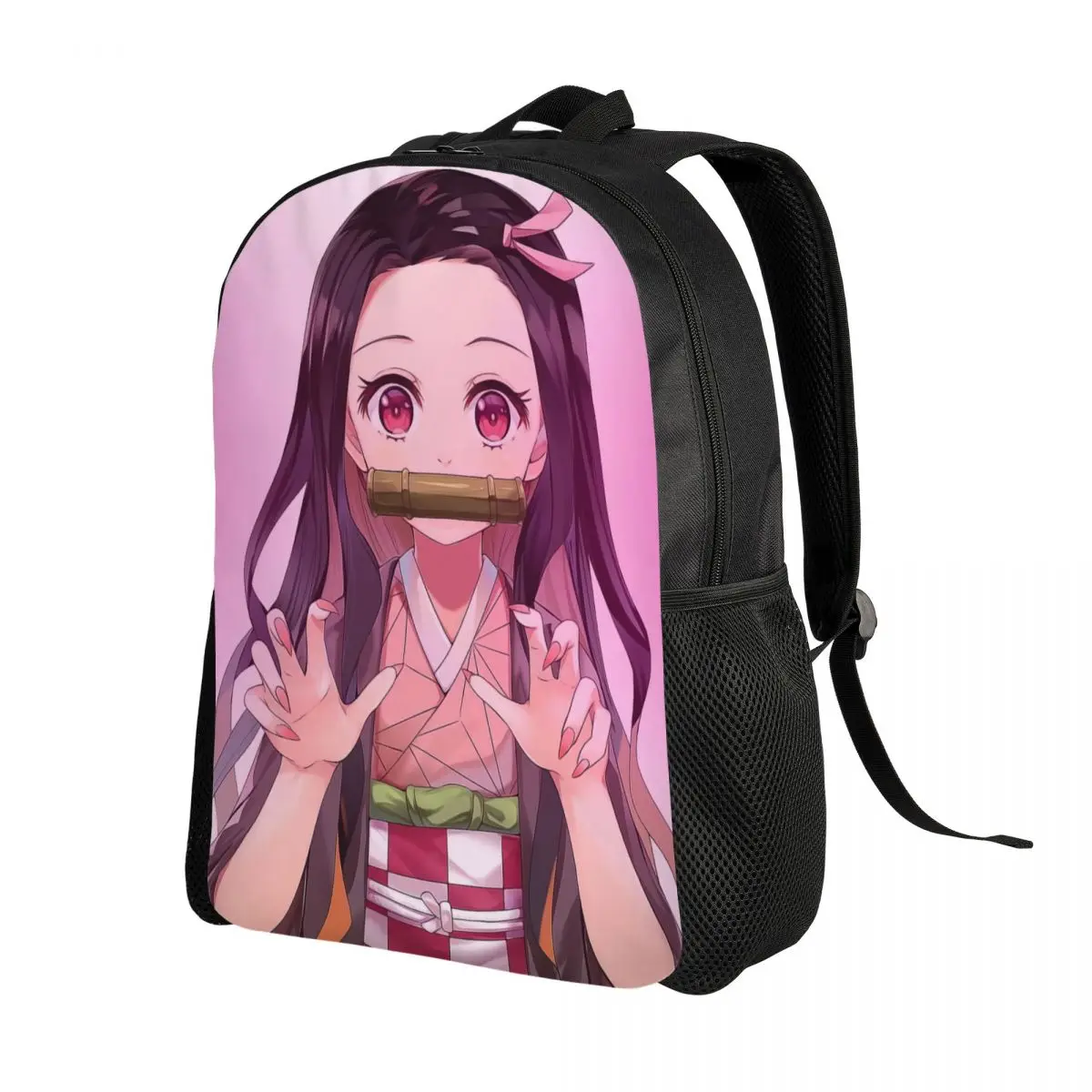 Custom Anime Demon Slayer Laptop Backpack Men Women Basic Bookbag for School College Student Kimetsu No Yaiba Nezuko Bag