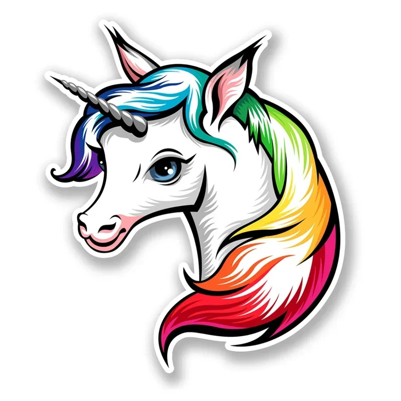 

TXCT Personality Cute Unicorn Cartoon Horse Car Decal Waterproof Decal Suitcase Motorcycle Scratch Decorative Accessories ,10cm