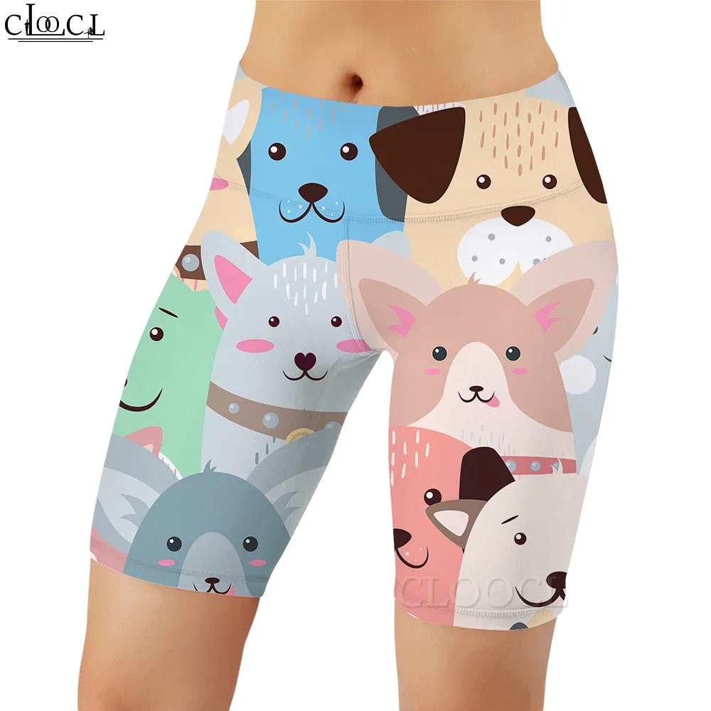 CLOOCL Women Legging Kawaii Cartoon Puppy Pattern 3D Printed Casual Leggings for Female Gym Workout Sports Push-up Sexy Shorts
