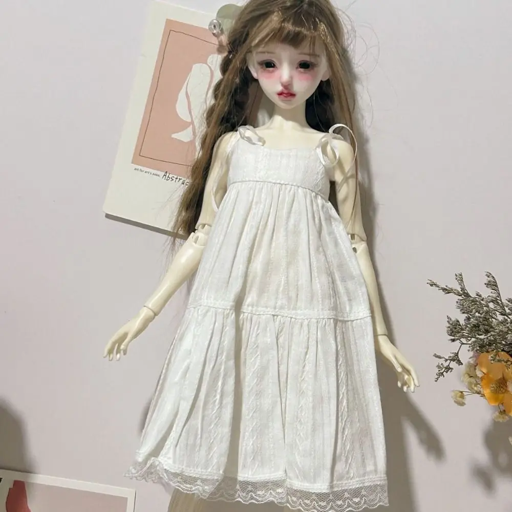 Handmake Strap Lace Floral Dresses Casual Wears Fashion Doll Princess Long Skirt Mini 5 Colors for 1/4 1/6 BJD 30/45cm Dolls