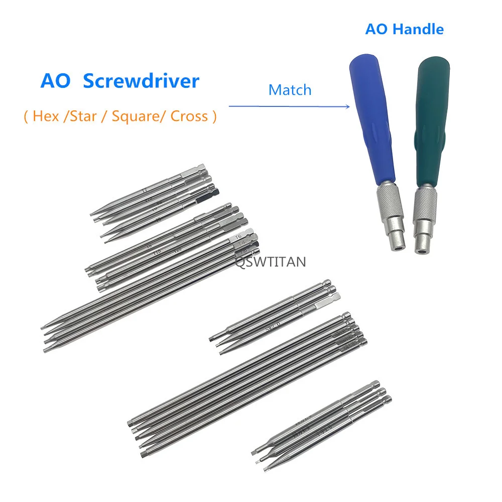 Orthopaedic  Bone Screw Driver Instruments Spinal Pedicle Screw Nail Cap AO Driver Hex Screwdriver  AO Plum Star Driver