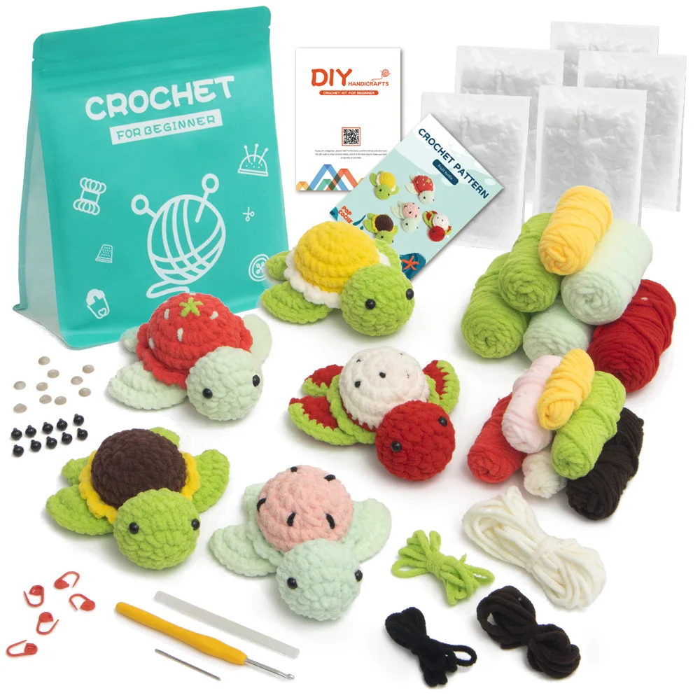 Turtle Knitting Kit for Beginners, Perfect Gift Idea for Craft Enthusiasts DIY Crochet Kit Easy Craft Tool Set Crafts Project
