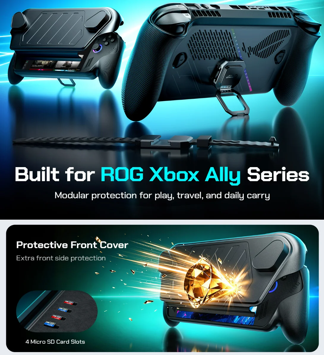 

ModCase for ROG Xbox Ally X, PC0132 ROG Xbox Ally Case with Detachable Front Shell Valve ROG Xbox Ally X Accessories, PC0132