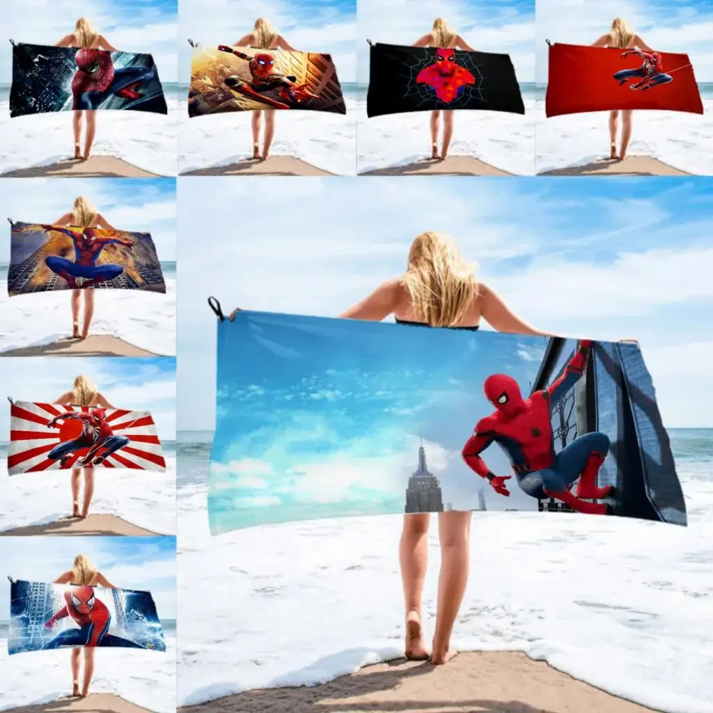 spider-man Microfiber Bath Towel beach towel female silk printed long skirt wrapped bikini covered sunscreen blanket