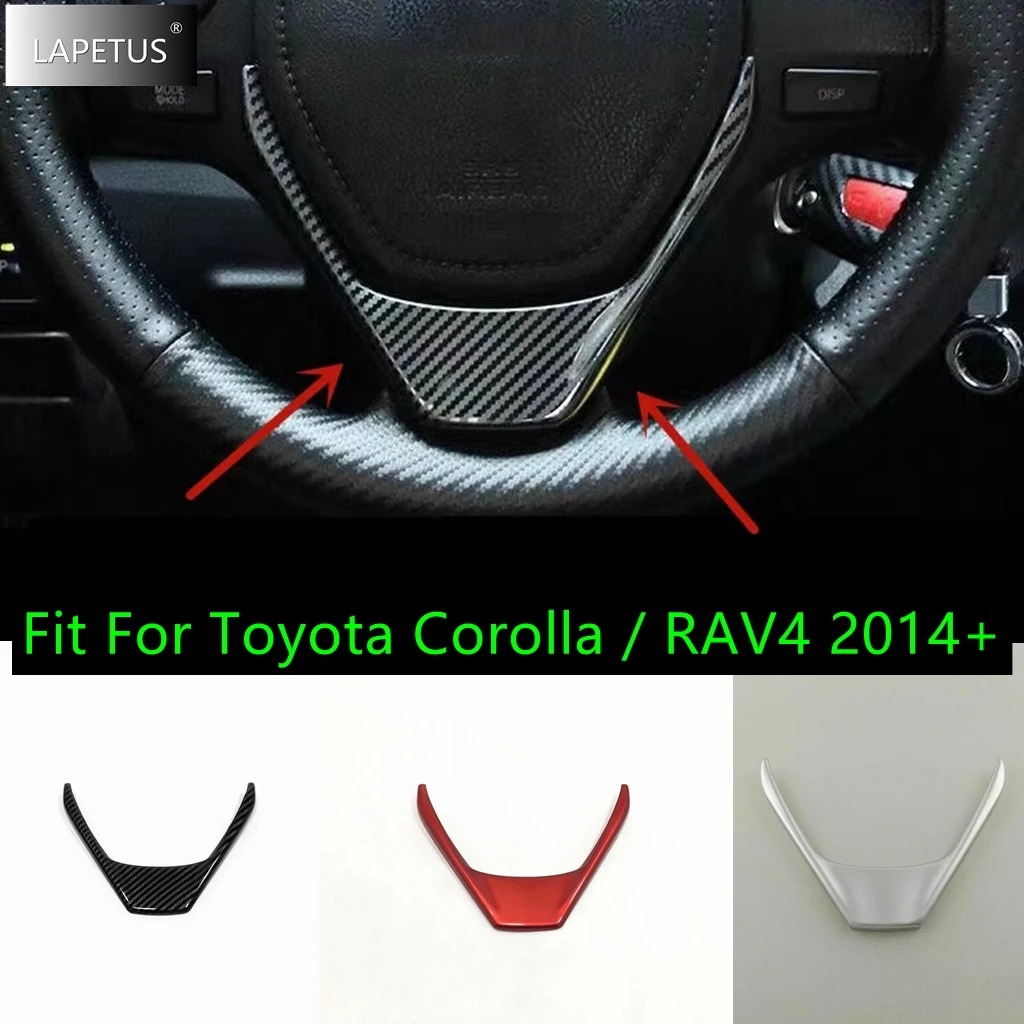 

Carbon Fiber For Toyota Corolla 2014 - 2018 / RAV4 2014 2015 2016 2017 2018 Steering Wheel Button Panel Cover Trim Accessories