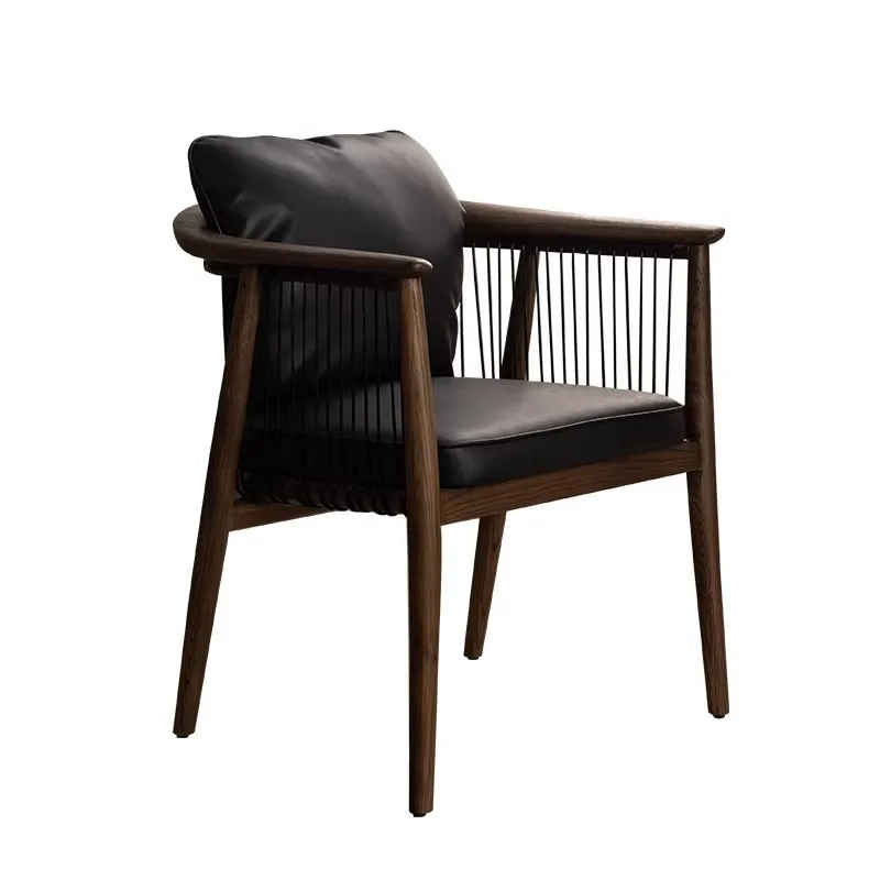 

Designer's new master chair, medieval solid wood tea chair, walnut light luxury wood chair, back chair dining chair