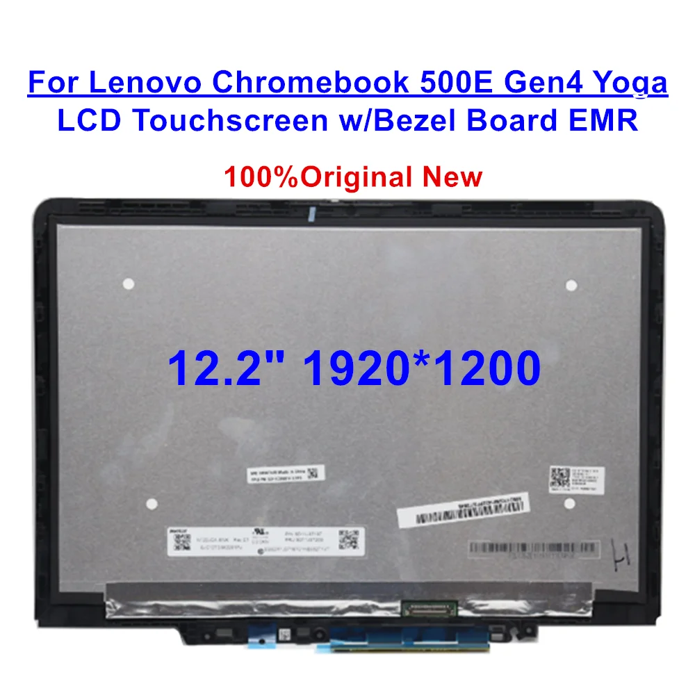 

Новый 12,2-дюймовый экран для Lenovo Chromebook 500E Gen4 Yoga, ЖК-сенсорный экран с рамкой EMR 1920*1200 5D11C95914