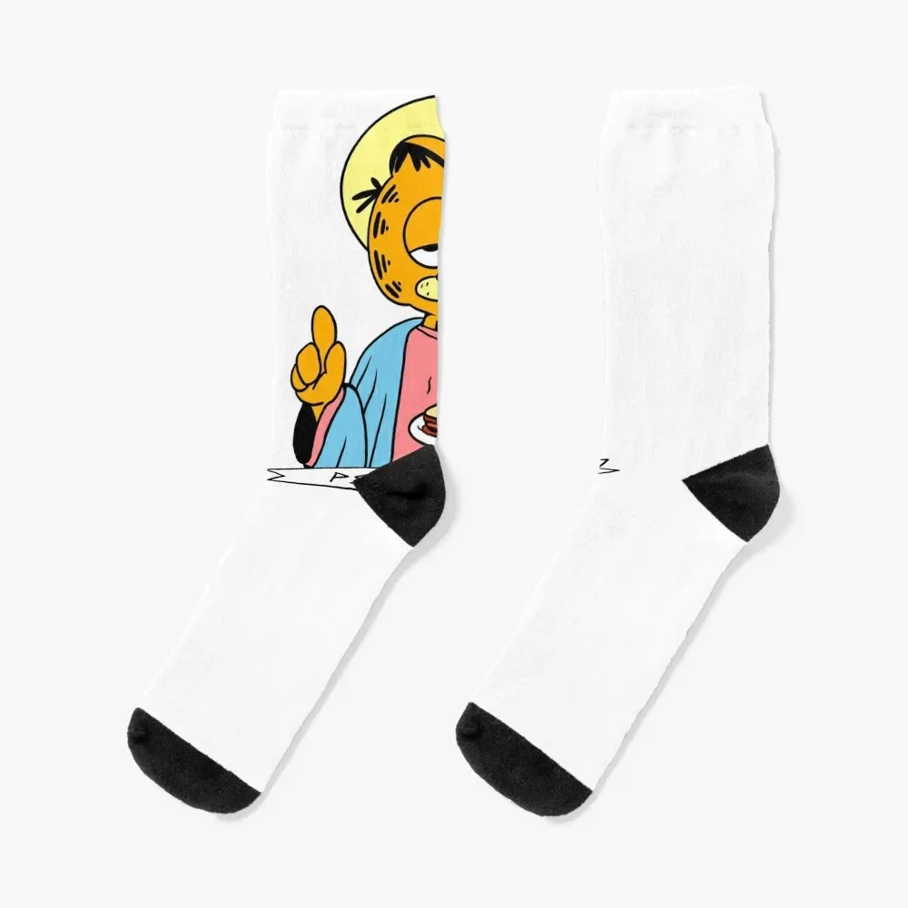 

The Passion of Christ (Lasagna Loving Cat) Socks man retro Women Socks Men's