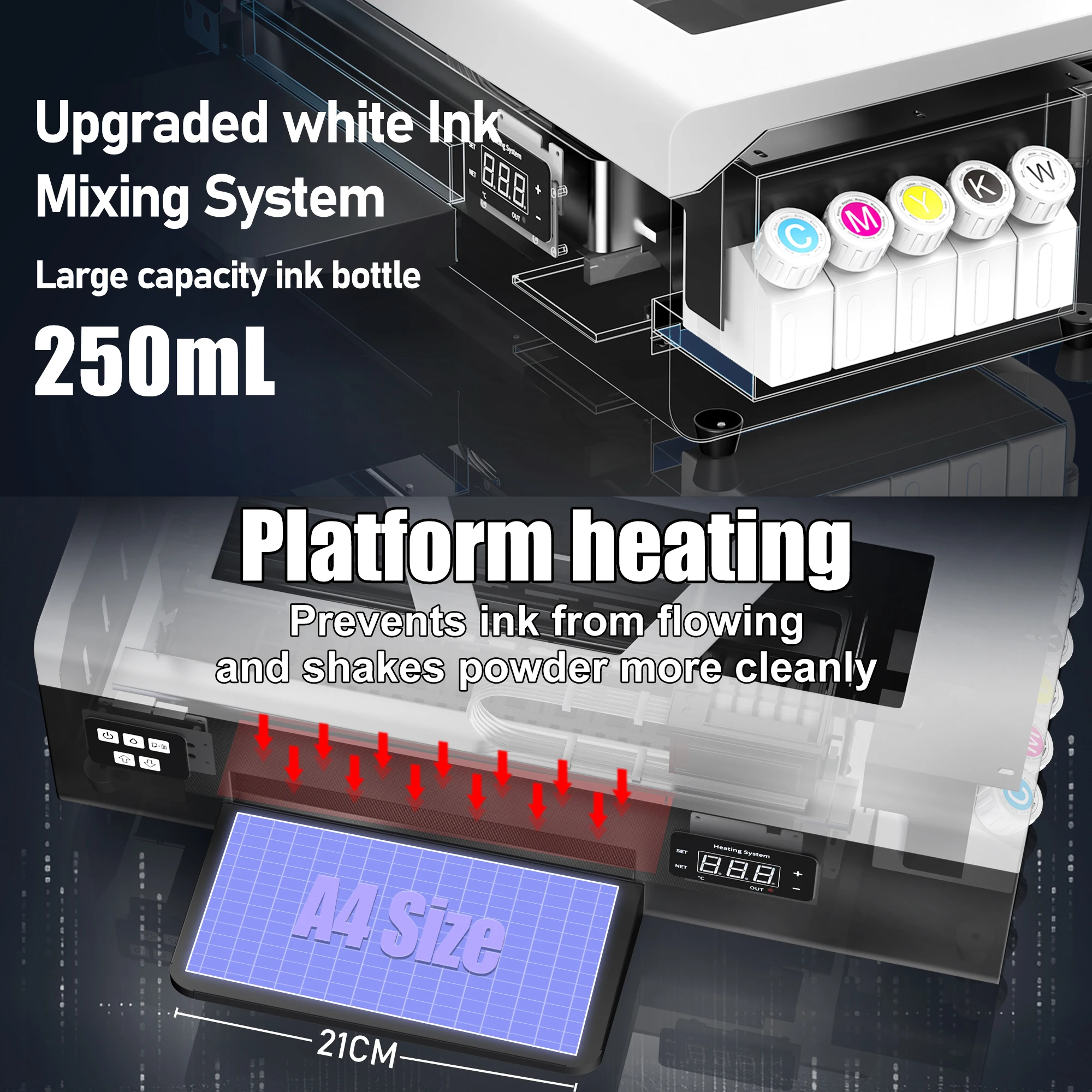 미국/유럽 재고 A4 DTF 프린터, 엡손 L805 DTF 전사 프린터, 필름에 직접 전사하는 DTF 프린터, 롤 피더 포함, 모든 섬유용