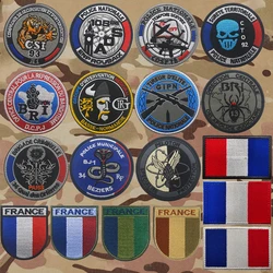 France Flag Tactical Armband Embroidered Patches GIGN GIPN BRI Badges Tactics Military Patch Hook & Loop