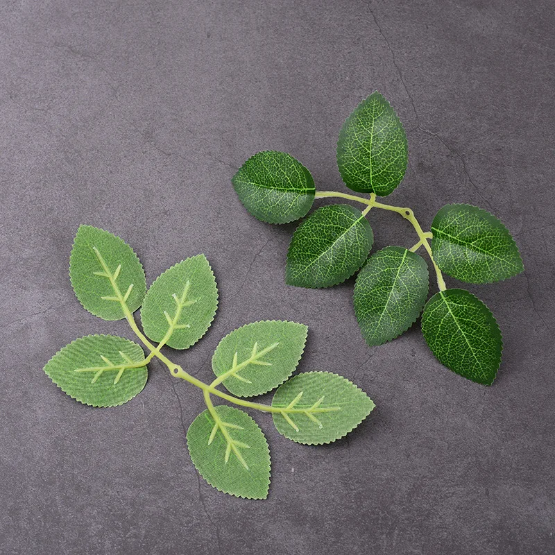 10/30/50pcs Artificial Rose Leaves – Fake Greenery for DIY Crafts
