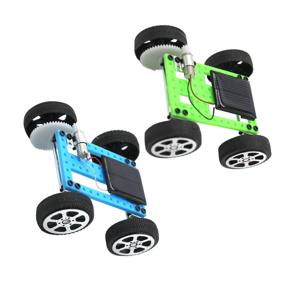 2 Pcs Solar Mars Rover Toy Cars System Building Girl Toys Abs Assemble Child Power