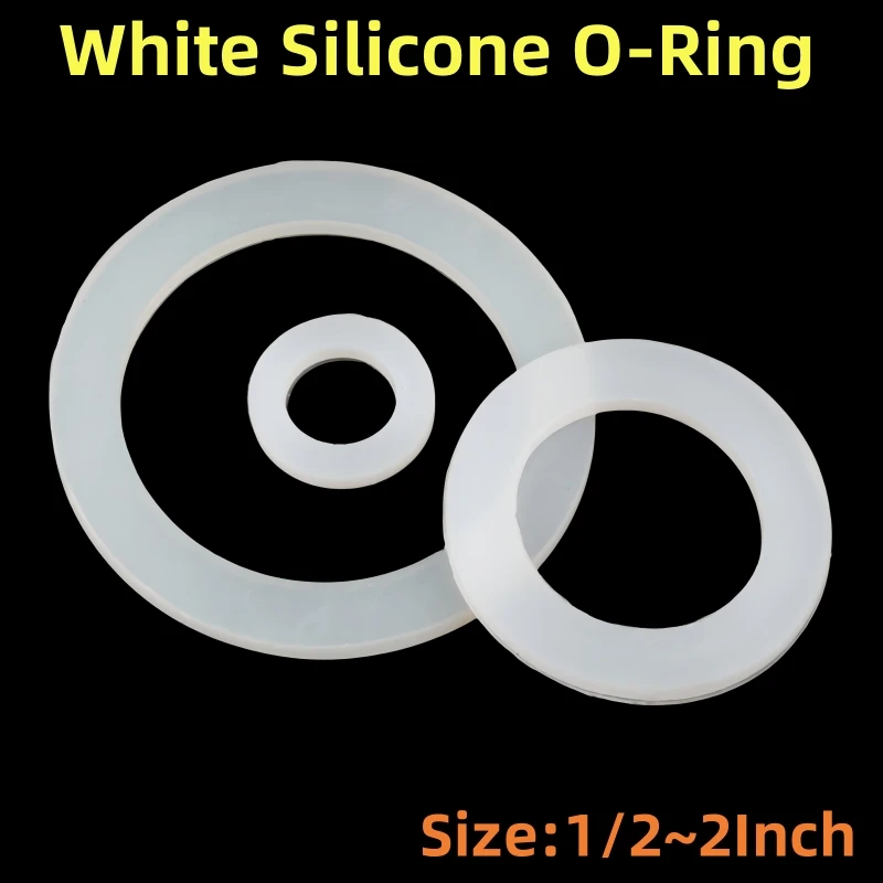 5 ~ 100 шт., белое силиконовое кольцо, прокладка, толщина 2 ~ 3 мм, пищевая водонепроницаемая шайба, резиновая изоляция, уплотнительное кольцо, водонепроницаемая шайба