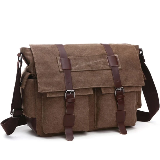 Płócienne męskie torby biznesowe dla mężczyzn Torba na ramię Vintage Canvas Crossbody Pack Retro Casual Office Travel Bag