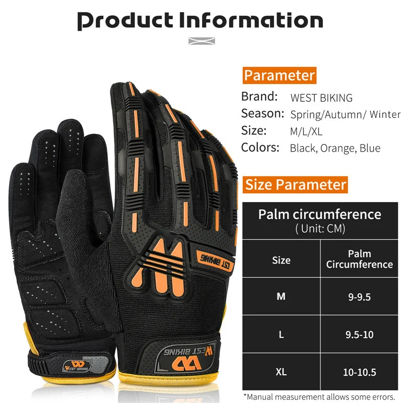 WEST BIKING Warm Winter Motorcycle Gloves Touch Screen Bicycle Cycling Thermal Gloves Sport MTB Road Bike Tactical Gloves