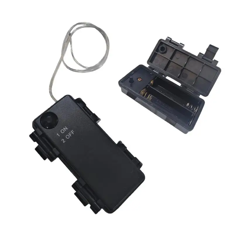 Portabatteria AA a 2 sezioni Cartuccia batteria impermeabile e antipolvere da 3 V n. 5 con accessori fai da te ON-OFF