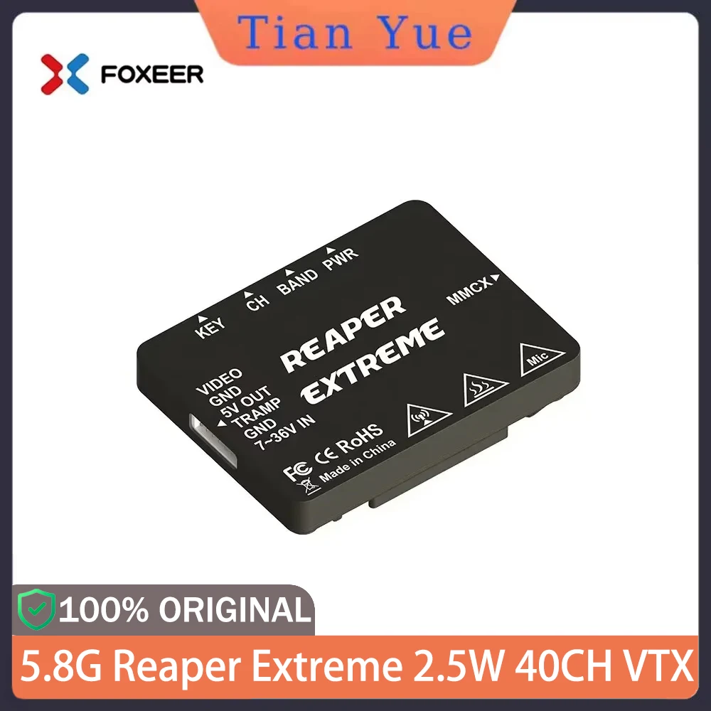 

Foxeer Reaper Extreme 2.5W 5.8G VTX 72CH Tramp Protocol 20X20mm 5V BEC CNC Shell for FPV Long Range Drone