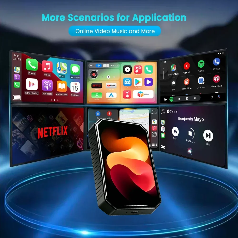 2026 Android15 CarPlay Ai Box  Wireless Android Auto Carplay 4in1 USB Adapter Plug & Play For Youtube Netflix Universal TV Box
