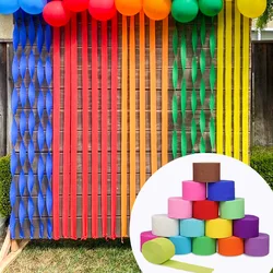 25m Crepe Paper Streamers DIY Paper Garland Photography Backdrops For Wedding Birthday Party Baby Shower Venue Decoration