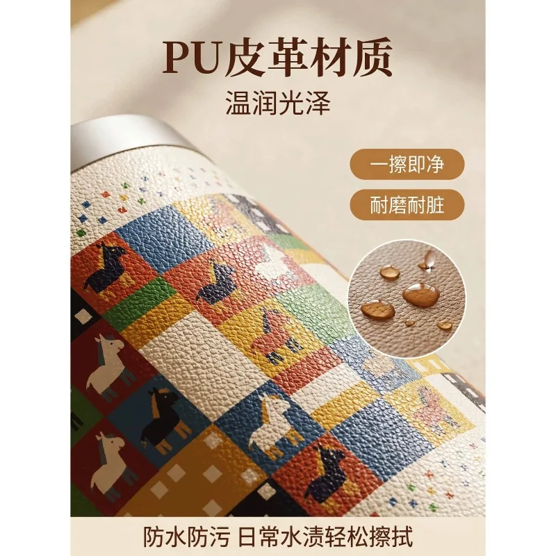 Dopamine household ins wind leather trash can light luxury high value living room kitchen high-end high-end storage bucket