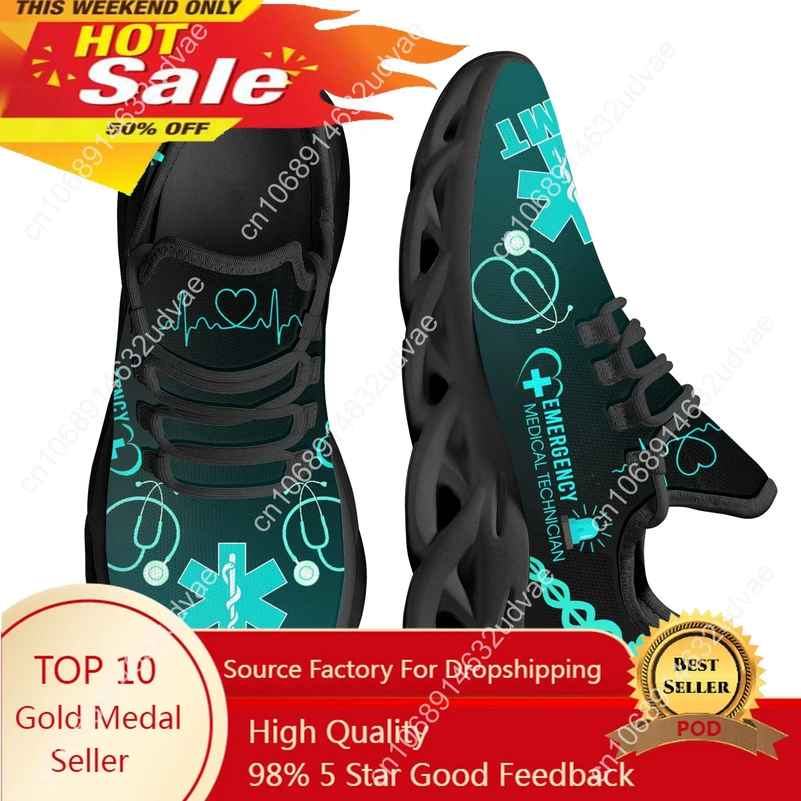 Cute Nurse Cat Pattern Female Shoes Casual Sneakers Brand Design Lace-up Walking Male Medical Student Flats Footwear