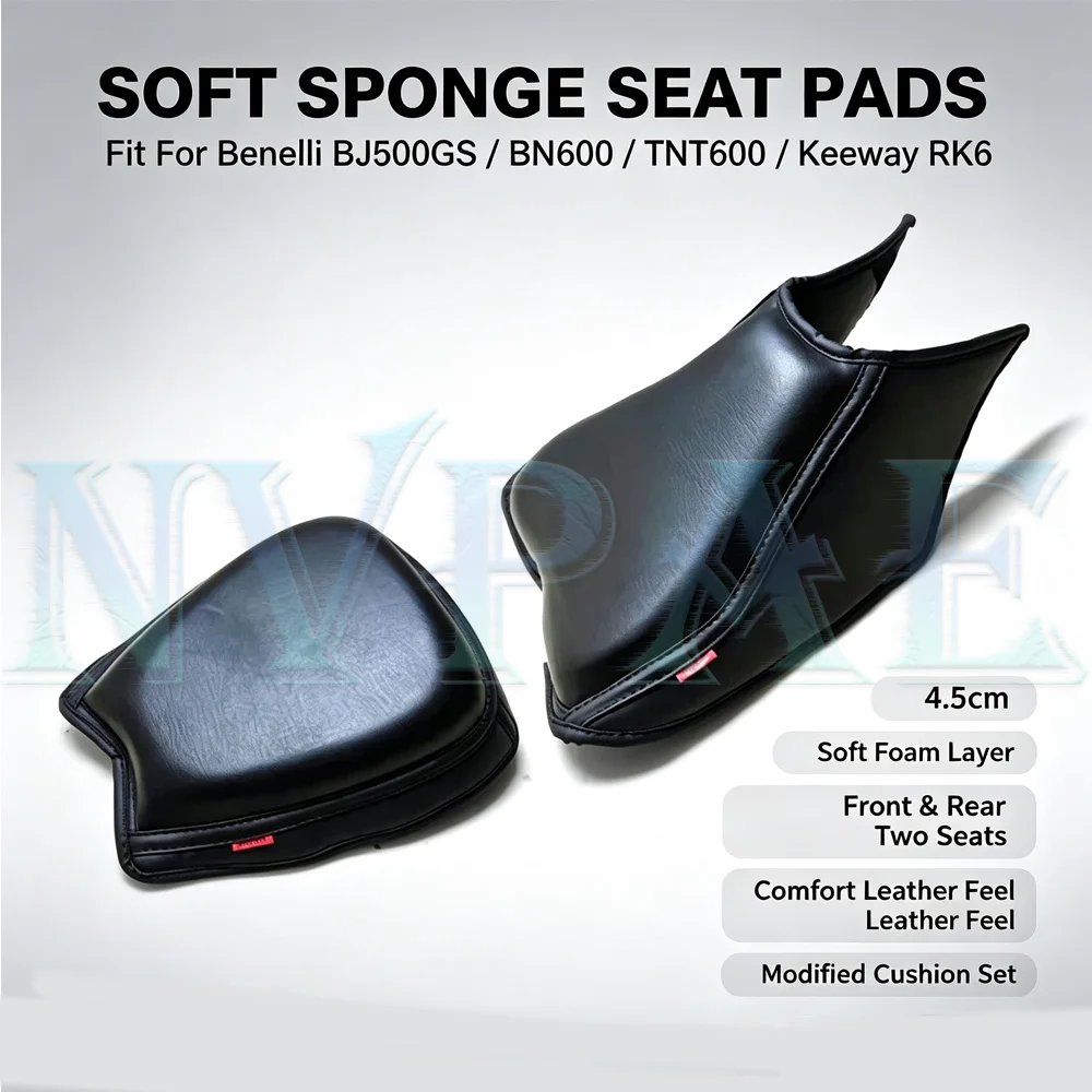 For Benelli BJ600GS BN600 TNT600 Keeway RK6 Soft Sponge Seat Pads The front and rear seat cushions are soft and comfortable