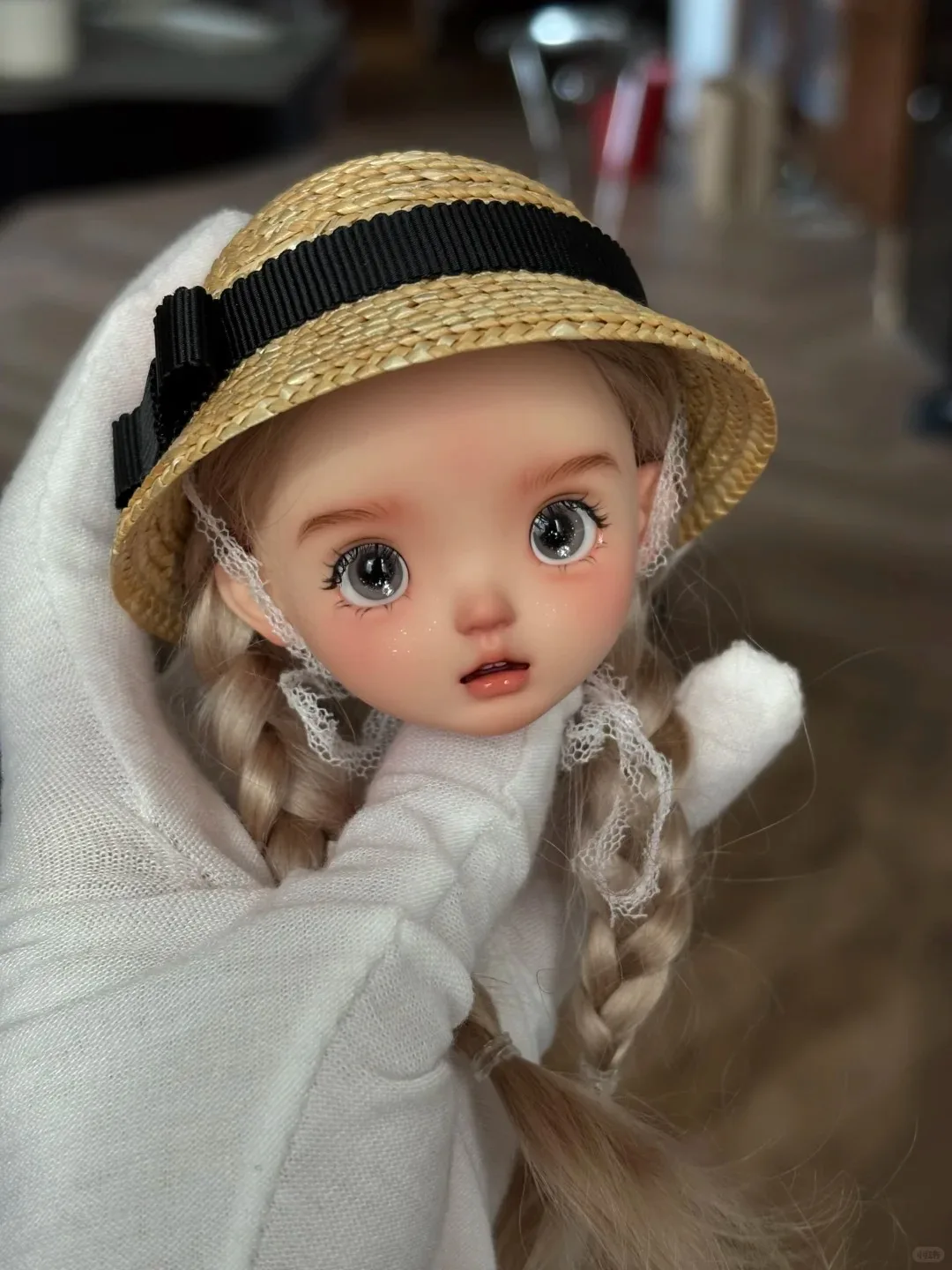 Ambra 1/6 SD BJD Doll Girl nimo Head Resina di alta qualità Simpatico giocattolo da collezione Regalo - Solo la testa della ragazza inclusa