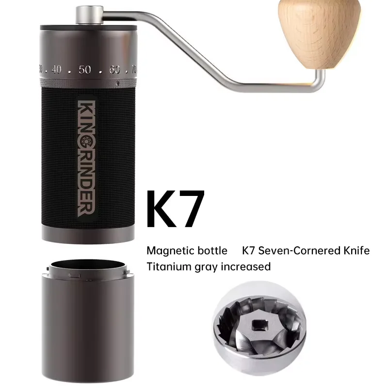 Kingrinder K7 K6 K2 Manual Coffee Grinder Aluminum Portable Coffee Grinder High-end Grinding Core Burr Coffee Grinders 35g image 3