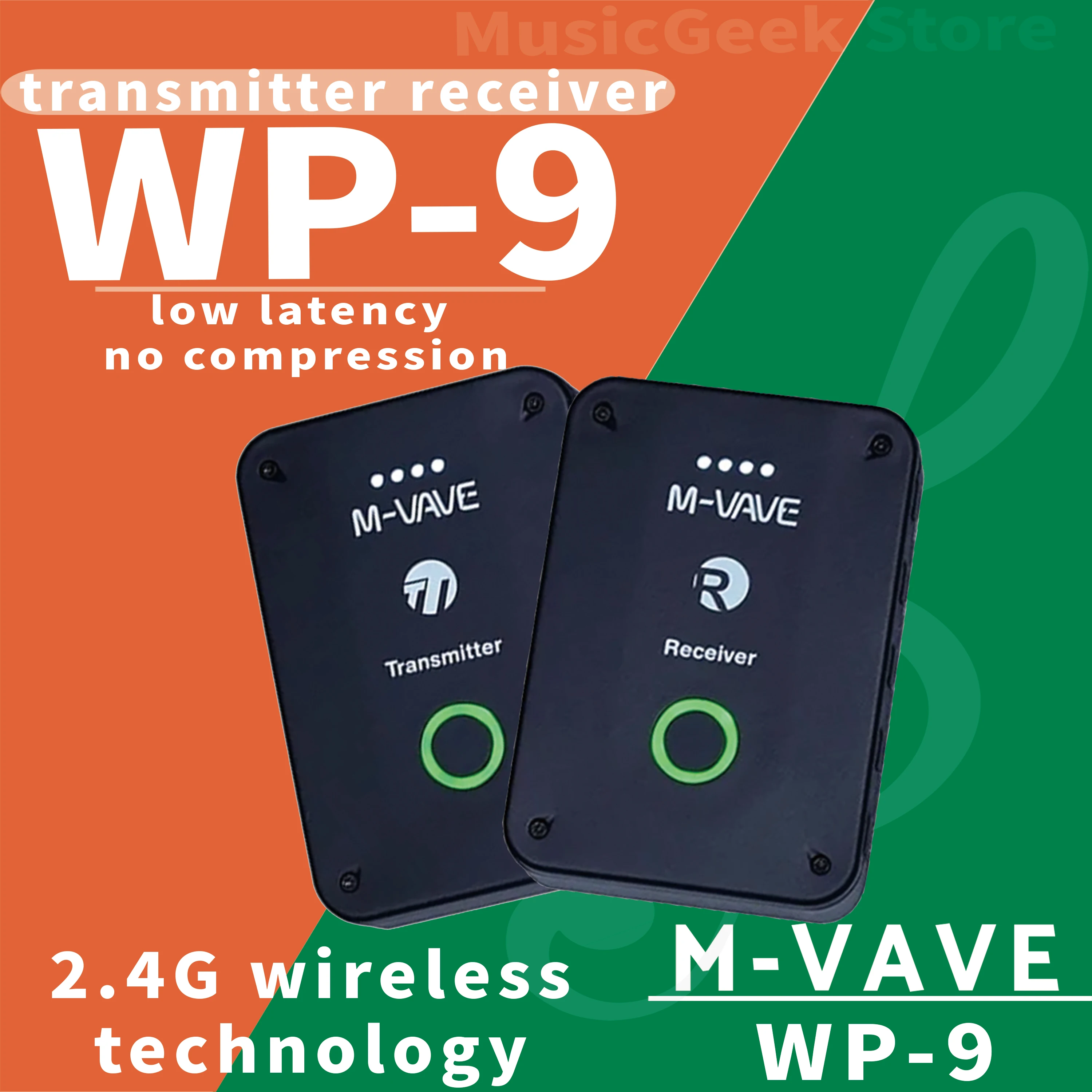 M-VAVE WP-9 2.4G Wireless System Earphone Monitor Transmission System Rechargeable Transmitter Receiver Mono Recording Function