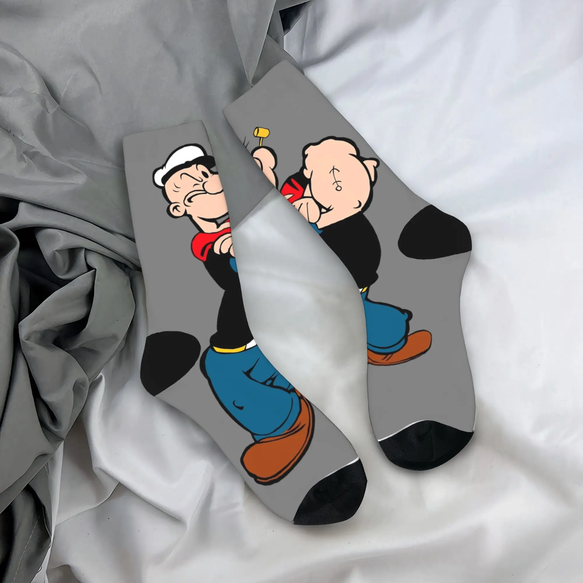 

Crazy Design Popeyed Basketball Socks Polyester Long Socks for Unisex Non-slip