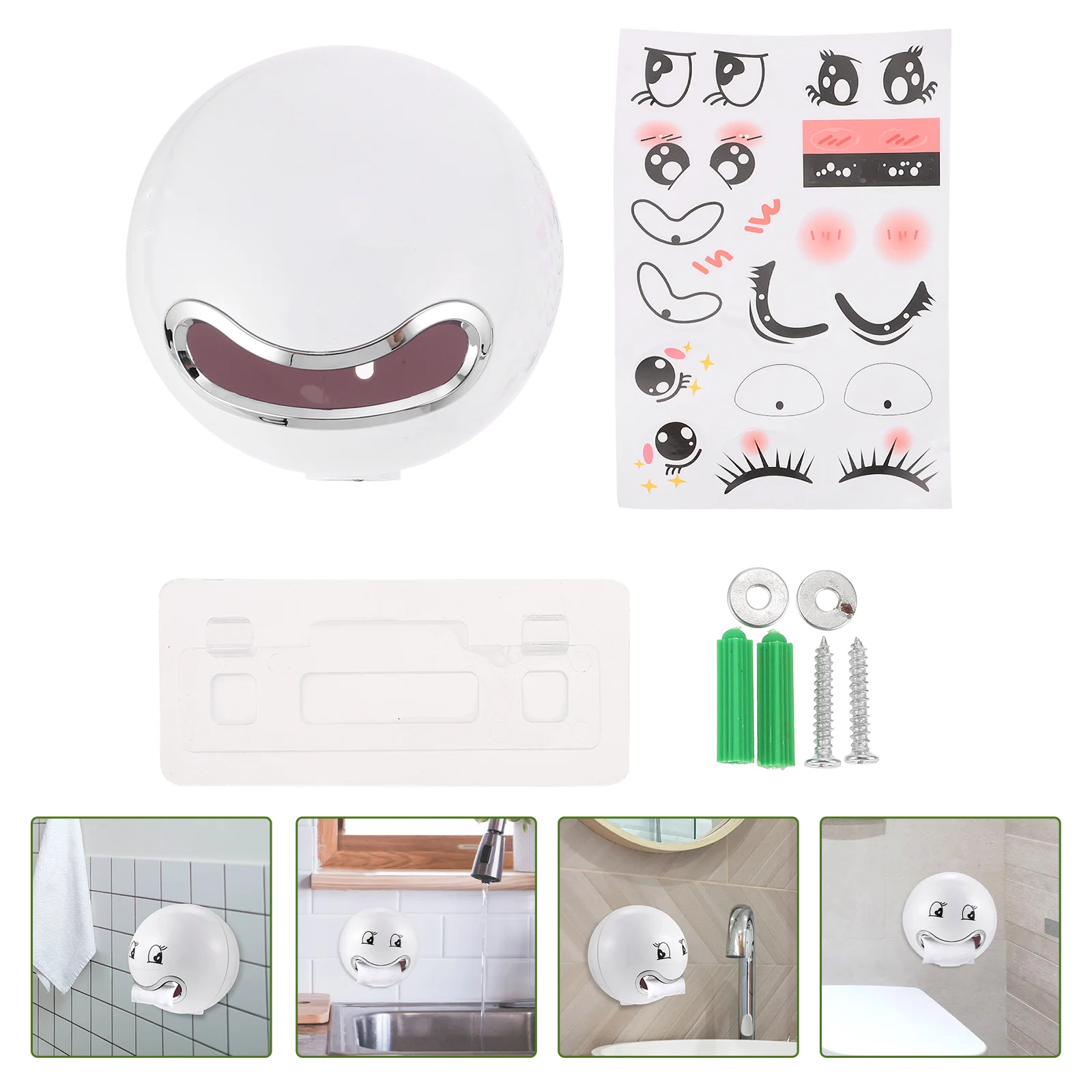 

WallMounted PaperTowel Holder Materials Bathroom Accessories WhiteColor StorageBox for PaperTowels WetTissues