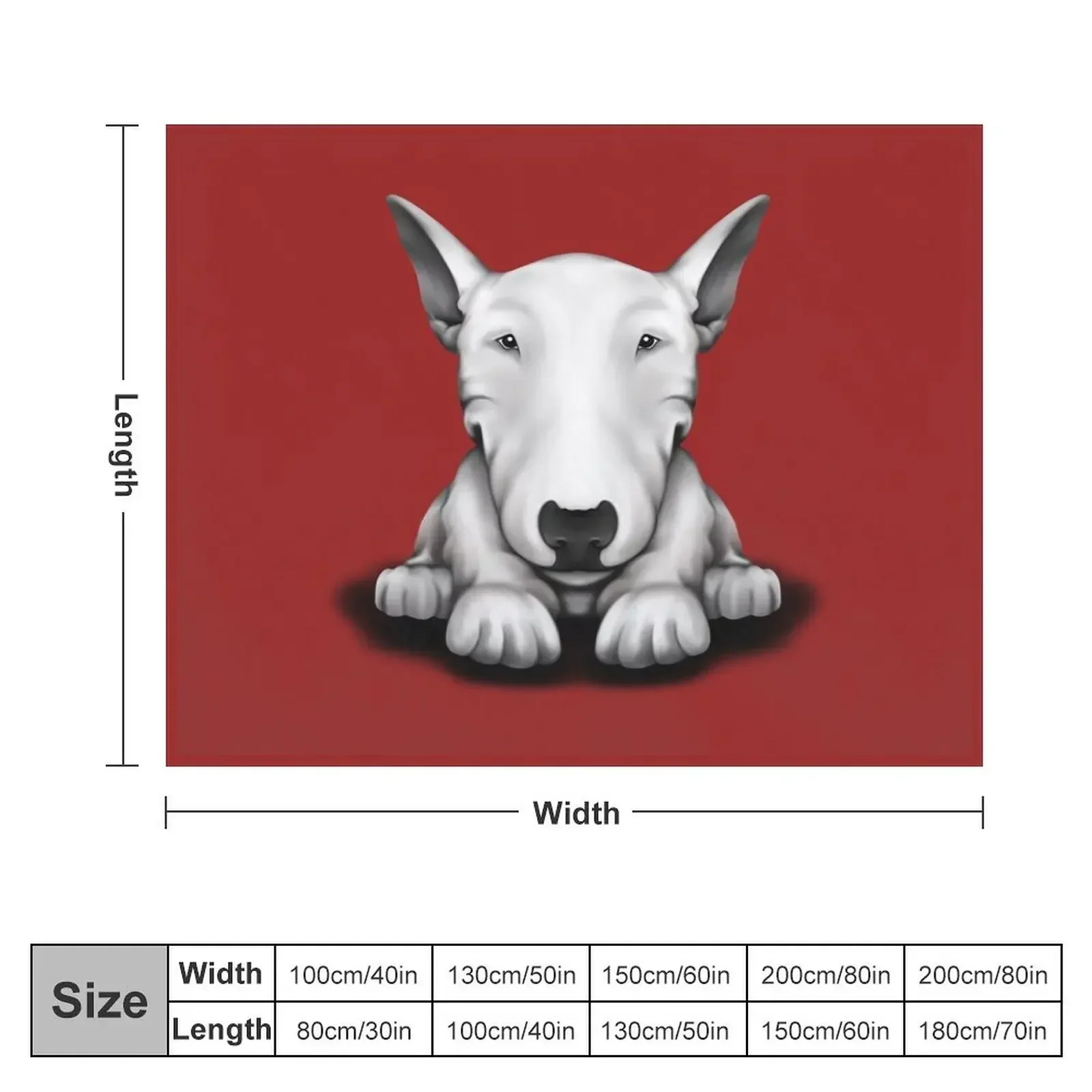 Front Sit English Bull Terrier Throw Blanket Decorative Sofa Soft Plush Plaid Softest Blankets