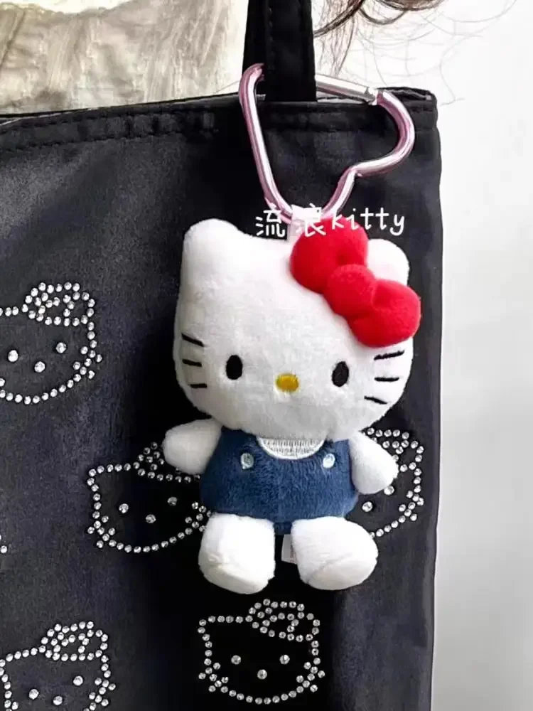 MINISO-Porte-clés en peluche de dessin animé, pendentif beurre Kitty, jouet en peluche, mignon, créatif, urgence, sac à dos, cadeau d'anniversaire, Hello Kitty