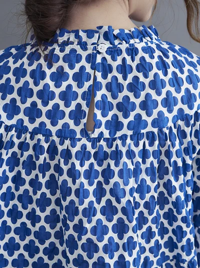 التخسيس مطبوعة فضفاضة ort Sve irt Dstring أعلى إخفاء اللحوم حجم كبير المرأة الصيف Faion بلوزة مريحة غير رسمية #3