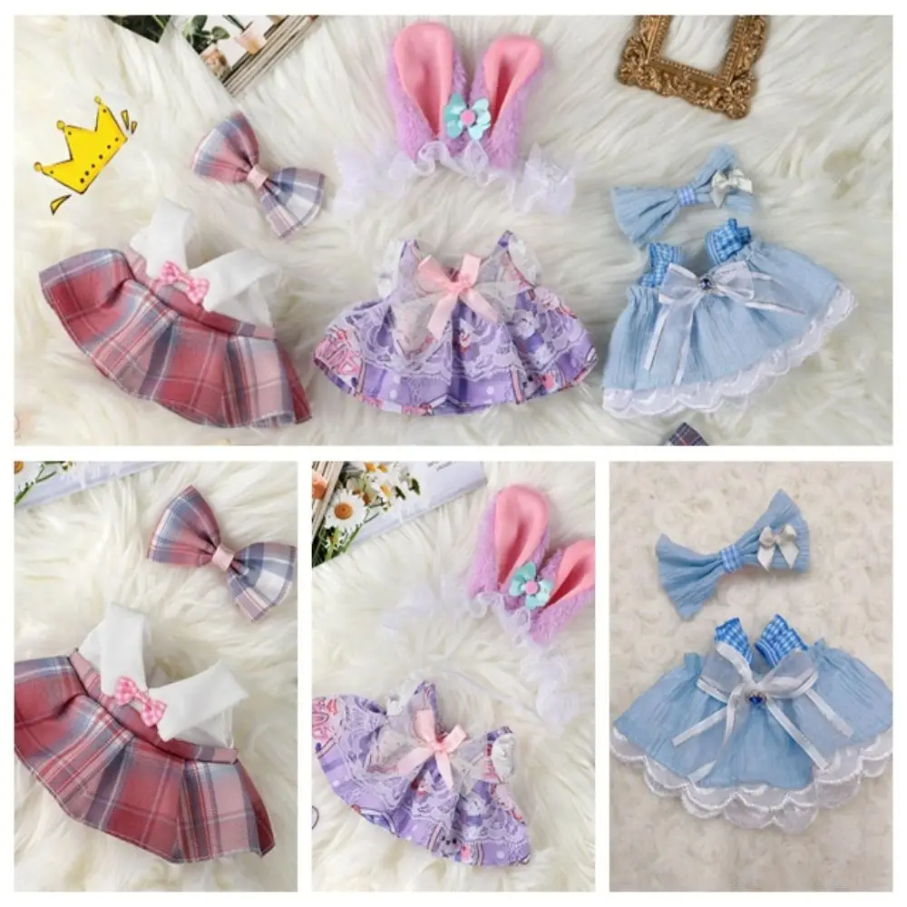 Robe de princesse Lolita en coton avec bretelles, vêtements de beurre, accessoires de jouets, 20cm