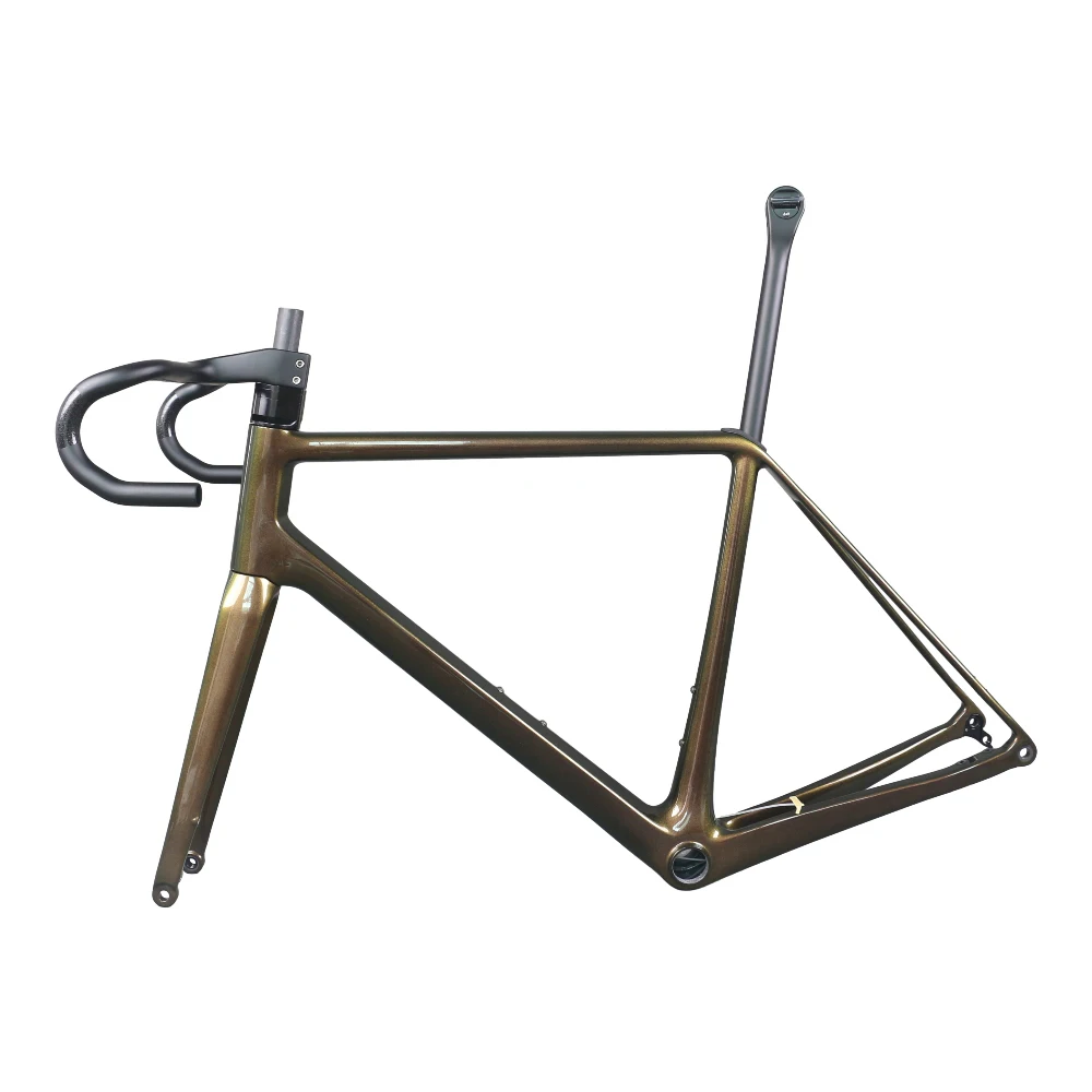 Carbon T1000 Road Bike Frame, Disc Brake Climbing Bicycle Frame, BB86 Bottom Bracket Chameleon Painted Lightweight Cycling Frame