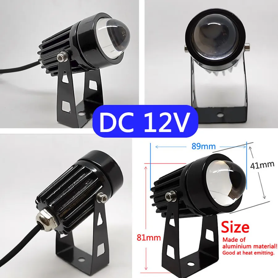 DC 12V Voltage Outdoor LED Wall Spotlight 3W 5W For Home Landscape Lights Red Green Blue RGB Waterproof One Beam Lighting