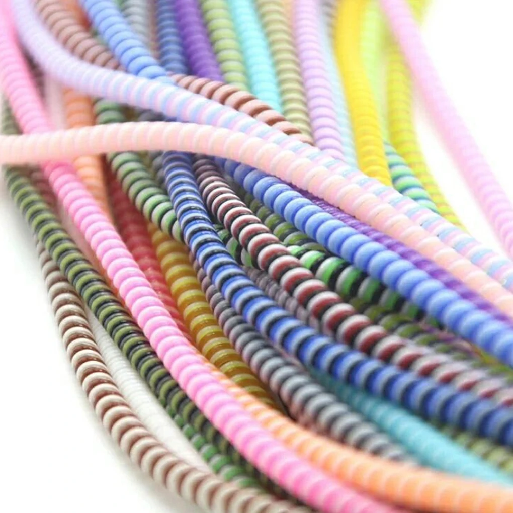 1.5 Meter 3 Color Phone Table Charging Cable Protector TPU Data Transmission Elastic Cord Wrap