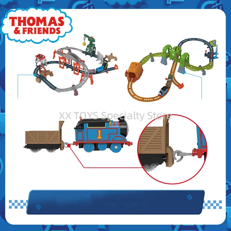 Thomas & Friends Trilho de trem elétrico Série Master Sodor Island Adventure Cargo Set Único Crianças Férias Brinquedo pré-escolar Presente