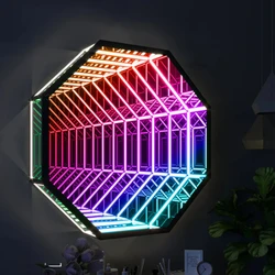 LED Thousand-layer Mirror Abyss Lights, Creative RGB Colorful Mirror Headlights, E-sports Room Bar KTV Wall Decoration