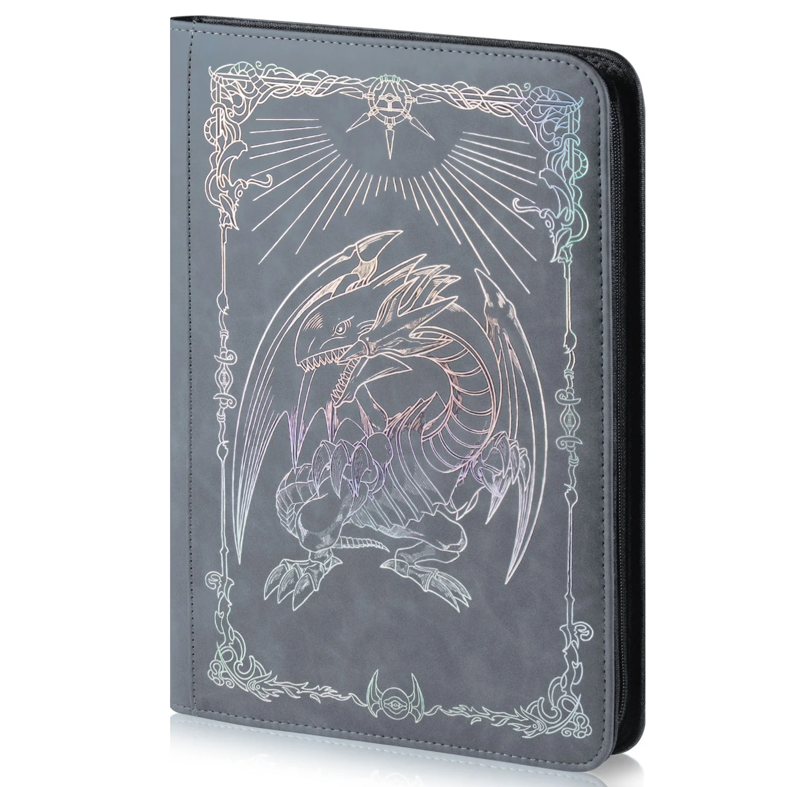 Trading card binder,Ringless Zip laser foiling Binder,540 Double Sided Pocket Collectible Trading Card Albums for yugioh,MTG,