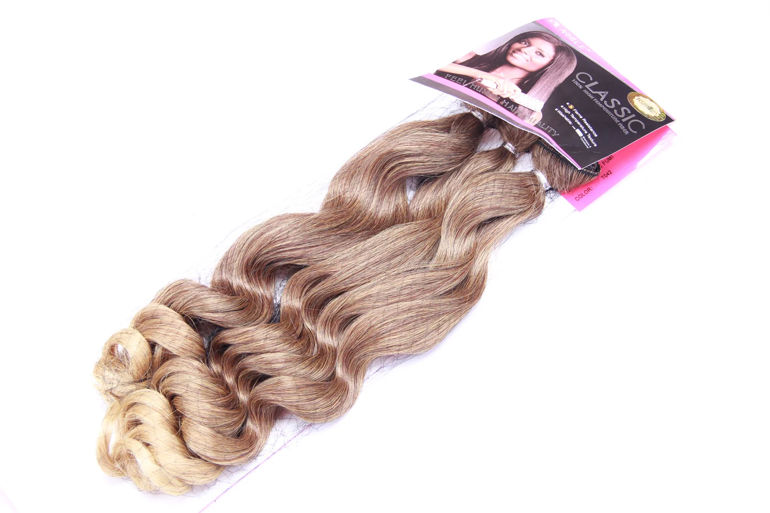 Extensões de pacotes de cabelo sintético ondulado de 20 polegadas para mulheres |   Extensões de cabelo resistentes ao calor |   Fácil de instalar