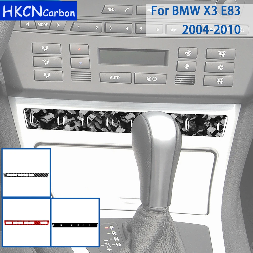 

For BMW X3 E83 2004 2005 2006 2007 2008 2009 2010 Accessories Carbon Fiber Car Seat Heating DTC PDC Button Trim Strips Stickers