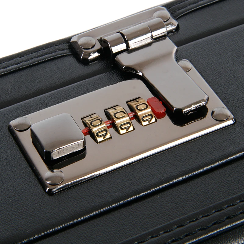 Men Vintage Black Toolbox Briefcase Luggage Lawyer Business Password Box Toolbox Prop Box File Box Computer Box Suitcases view 4