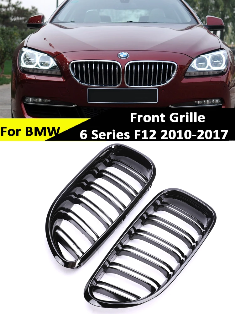 

Kidney Front Bumper Gloss Black Grills Carbon Fiber M Color Inside Grille Repalcement For BMW 6 Series F12 F13 F06 2011-2017